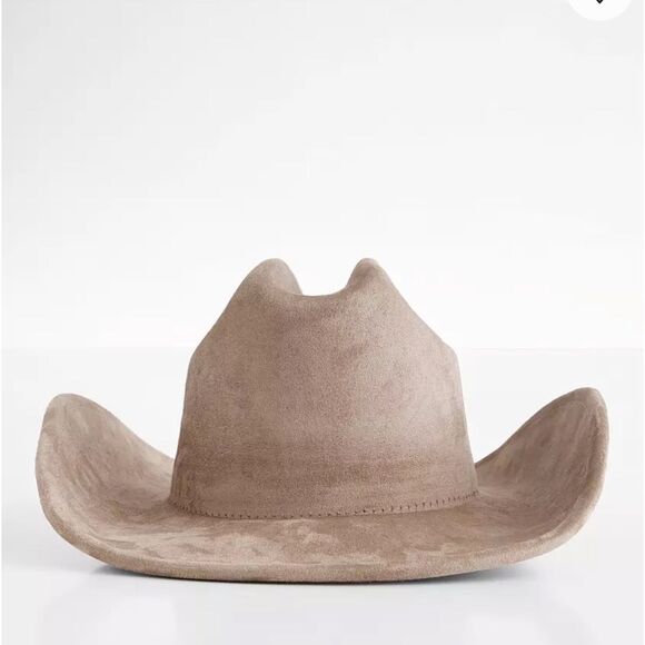 illuma Cowboy Brown Faux Suede Hat(One Size Fits Most) - Picture 2 of 6